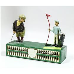 CAST IRON GOLF THEME MONEY BANK
