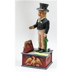 CAST IRON UNCLE SAM MONEY BANK