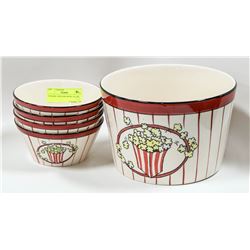 CERAMIC POPCORN BOWL SET 5PC