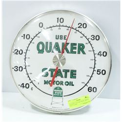 QUAKER STATE MOTOR OIL METAL WALL CLOCK