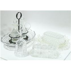 SILVER CRYSTAL OIL AND VINEGAR SET, VINTAGE FLUTED