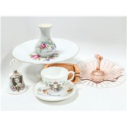 VINTAGE LANDS END VASE, BAVARIAN 1930 CAKE STAND