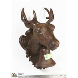 HEAVY CAST IRON WALL MOUNT DEER BELL