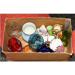 14 ASSORTED VASES - (VARIOUS COLORS AND SIZES)