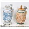 Image 1 : BOX WITH TWO LARGE COLLECTIBLE STEINS -