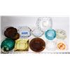Image 1 : 12 ASSORTED ASHTRAYS - DIFFERENT COLORS AND SIZES