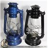 Image 1 : BOX WITH 2 VINTAGE METAL KEROSENE LANTERNS.