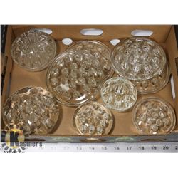 GLASS FLOWER FROGS (9 VARIOUS SIZES)