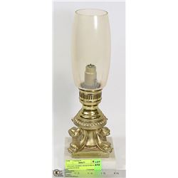 VINTAGE MARBLE BASE BRASS CANDLESTICK.