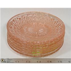 SET OF 8 DEPRESSION GLASS DESSERT PLATES