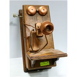 ANTIQUE WOOD TELEPHONE.