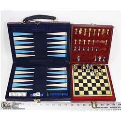 LOT OF 2 TRAVEL GAMES; BACKGAMMON & CHESS