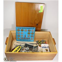 LARGE ESTATE HANDMADE WOOD BOX WITH