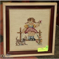 NEEDLEPOINT OF LITTLE GIRL