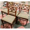 Image 1 : DINING SET OF 4 CHAIRS. WOODEN WITH UPHOLSTERY.