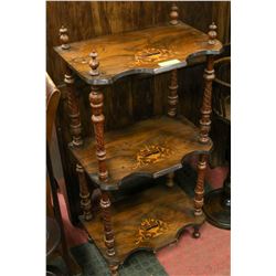 3 TIER MAHOGANY INLAID ROSEWOOD WHAT-NOT SHELF