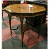 Image 2 : OCTAGON 2-TIER INLAID BORDER PARLOR TABLE