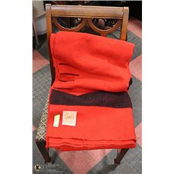 VINTAGE 100% WOOL HUDSONS BAY 4 POINT BLANKET.