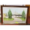 Image 1 : WOOD FRAMED HOUSE PICTURE BY FRANK CLARK