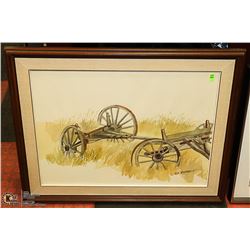 WOOD FRAMED LEN BARBET FRAMED HORSE TRAILER