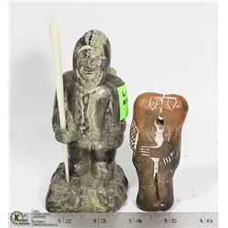 SOAPSTONE CARVED ESKIMO ORNAMENT