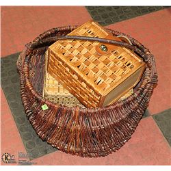 LOT OF ASSORTED WICKER BASKETS/CASES