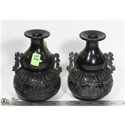 LOT OF 2 SOAPSTONE VASES