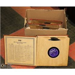 BOX OF 78'S PHONO GRAPH RECORDS