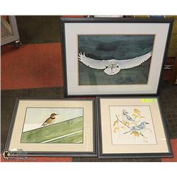LOT OF 3 FRAMED FRANK CLARK BIRD PICTURES