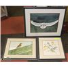 Image 1 : LOT OF 3 FRAMED FRANK CLARK BIRD PICTURES