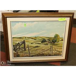 ESTATE WATER COLOUR BARN SCENE PICTURE