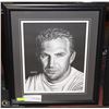 Image 1 : FRAMED 1992 KEVIN COSTNER CHARCOAL