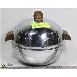 RETRO VINTAGE PENGUIN ICE BUCKET WOOD TOP+ HANDLES