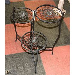 METAL FOLDING 3 TIER PLANT STAND 24" TALL