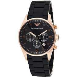 NEW ARMANI 43MM TRIPLE CHRONO BLACK DIAL MSRP $523