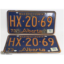 PAIR 1974 ALBERTA PLATES HX-20-69
