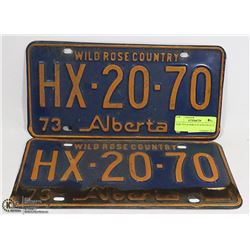 PAIR 1974 ALBERTA PLATES HX-20-70