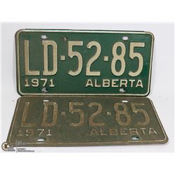 PAIR 1971 ALBERTA PLATES