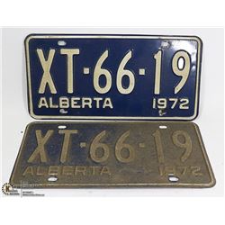 PAIR 1972 ALBERTA PLATES XT-66-19