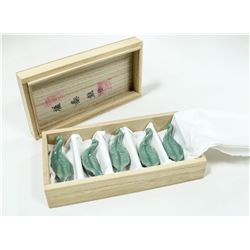 BOX OF MINATURE CERAMIC LEAVES