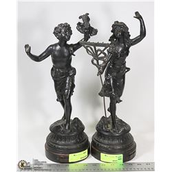 LOT OF 2 WOOD AND METAL GREEK ORNAMENTS