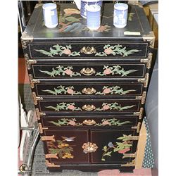 HANDPAINTED BRASS ACCENT CUTLERY STAND WITH