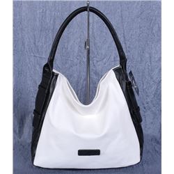 NEW LADIES WHITE ON BLACK PURSE