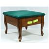 Image 1 : GREEN FELT TOP STORAGE STOOL.