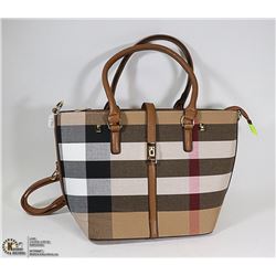 NEW BROWN PLAID LADIES PURSE