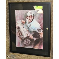 SIDNEY CROSBY FRAMED HOCKEY PICTURE