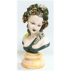 LADY BUST MARBLE BASE AND CERAMIC TOP