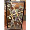 Image 1 : LEADED STAINED GLASS WINDOW 42" X20"