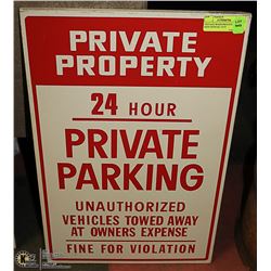 VINTAGE WOOD PRIVATE PARKING SIGN OFFICIAL CITY