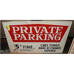 VINTAGE $5 FINE PRIVATE PARKING SIGN OFFICIAL